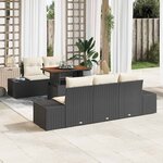 vidaXL Ensemble de salle à manger pour jardin 6 Pièces Noir et Crème