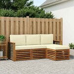 vidaXL Ensemble de canapés d'extérieur 4 Pièces Naturel et Crème