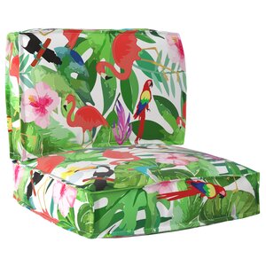 vidaXL Set de coussins de palette Floral 2 Pièces Jungle tropicale