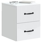vidaXL Cabinet de chevet mural avec tiroir Blanc 34 5 x 33 x 40 cm