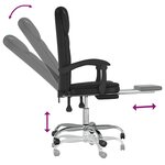 Chaise fauteuil siège pivotante de inclinable de bureau informatique étude similicuir noir 02_0024269