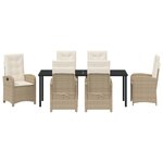 vidaXL Ensemble de salle à manger de jardin de 7 pièces avec coussins en rattan poly beige