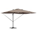 vidaXL Parasol Roma à Bras Déporté Taupe et Noir 352 x 251 x 265 cm