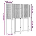vidaXL Cloison de séparation 6 panneaux blanc bois de paulownia massif