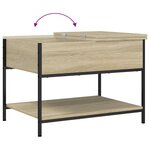 vidaXL Table basse chêne sonoma 70x50x50 cm bois d'ingénierie et métal