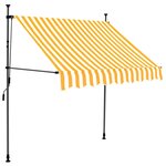 vidaXL Auvent manuel rétractable avec LED 100 cm Blanc et orange