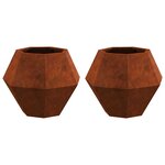 vidaXL Jardinière 2 Pièces Rouillé 50 x 50 x 40 cm