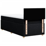 vidaXL Sommier à lattes de lit avec matelas Noir 90x200 cm Tissu
