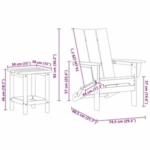 vidaXL Mobilier de jardin lounge 3 Pièces Bleu marine 38 x 38 x 46 cm