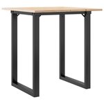 vidaXL Table à manger cadre en O 70x70x75 cm bois de pin massif acier