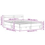 vidaXL Cadre de lit Bois ancien 140 x 200 cm Bois d'ingénierie