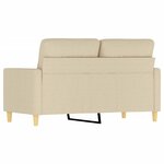 vidaXL Canapé à 2 places Crème 120 cm Tissu