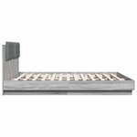 vidaXL Cadre de lit tête de lit et lumières LED sonoma gris 160x200 cm