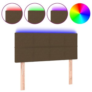 vidaXL Tête de lit à LED Marron Foncé 90x5x78/88 cm Tissu