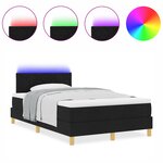 vidaXL Lit avec sommier et matelas & LED noir 120x200 cm en tissu