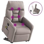 vidaXL Fauteuil inclinable de massage Taupe Tissu