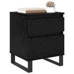 vidaXL Cabinet de chevet Chêne noir 40 x 35 x 50 cm Bois d'ingénierie