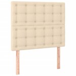 vidaXL Sommier à lattes de lit et matelas et LED Crème 100x200cm Tissu