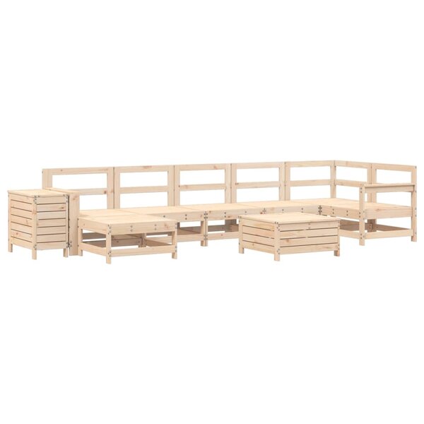 vidaXL Salon de jardin 9 Pièces bois de pin massif