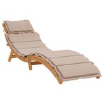 vidaXL Chaises longues avec coussins lot de 2 taupe bois massif acacia