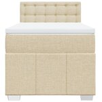 vidaXL Sommier à lattes de lit et matelas Crème 90x190 cm Tissu