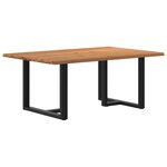 vidaXL Table à manger avec bord naturel 180x100x74cm bois massif chêne