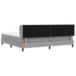 vidaXL Lit boxspring avec matelas Gris clair 200 x 200 cm tissu