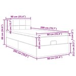 vidaXL Cadre de lit ottoman avec matelas vert foncé 90x200 cm velours