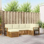 vidaXL Ensemble de canapé d'angle avec coussin 6 Pièces Naturel et Crème