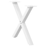 vidaXL Pieds de table basse en forme de X  2 pièces  blanc  60 x (42-43) cm  acier