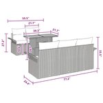 vidaXL Ensemble de canapé de jardin 7 Pièces gris et bleu marine