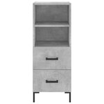vidaXL Buffet haut Gris béton 34 5x34x180 cm Bois d'ingénierie