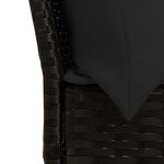 vidaXL Canapé de jardin avec coussins Noir Résine tressée