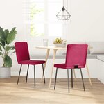 vidaXL Chaises à manger lot de 2 Rouge bordeaux Velours