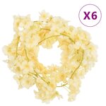 vidaXL Guirlandes de fleurs 6 Pièces champagne 180 cm
