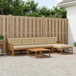vidaXL Ensemble de canapés d'extérieur 6 Pièces Naturel et Beige
