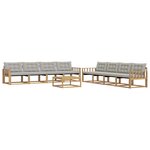 vidaXL Ensemble de canapés d'extérieur 9 Pièces Blanc et gris clair