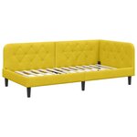 vidaXL Cadre de lit d'angle Jaune 90 x 200 cm Velours