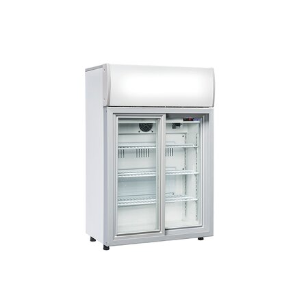 Mini armoire réfrigérée professionnelle vitrée - 85 litres - cool head - r600a - acier285630vitrée/battante x390x980mm