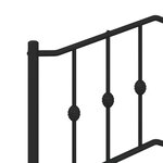 vidaXL Cadre de lit métal sans matelas avec tête de lit noir 90x190 cm