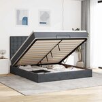 VidaXL Cadre de lit ottoman avec matelas gris foncé 180x200cm velours