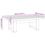 vidaXL Table basse NOAIN pieds en forme de U 120x60x40 cm massif pin