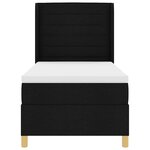 vidaXL Lit à ressorts avec matelas Noir 90 x 200 cm tissu