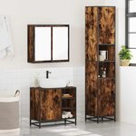 vidaXL Ensemble de meubles de salle de bain 3 Pièces Chêne fumé
