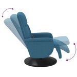 vidaXL Fauteuil inclinable de massage avec repose-pied bleu velours