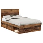vidaXL Cadre de lit Bois ancien 120 x 190 cm Bois de pin massif