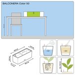 LECHUZA Jardinière Balconera Color 50 ALL-IN-ONE Blanc 15670