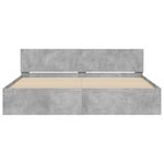 vidaXL Cadre de lit avec tête de lit gris béton 180x200 cm