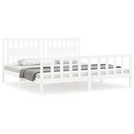 vidaXL Cadre de lit sans matelas blanc 200x200 cm bois massif de pin