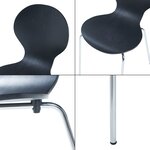 Lot de 4 chaises de salle à manger moderne design robuste noir chrome 03_0009821